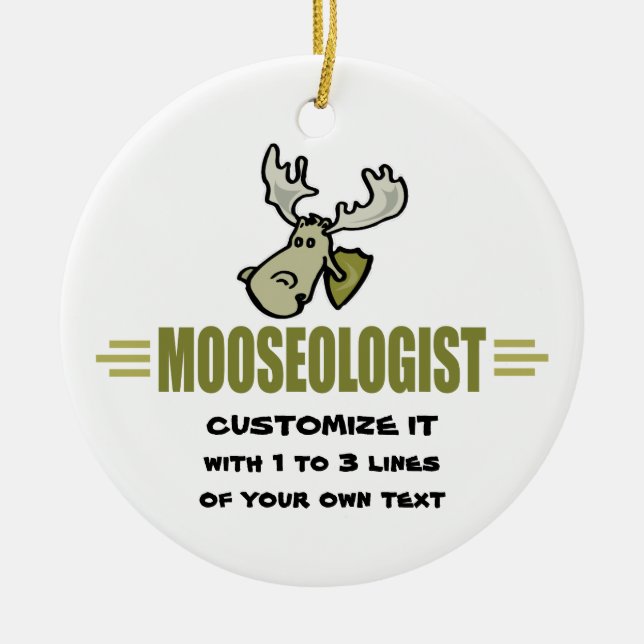 Funny Moose Ceramic Tree Decoration (Front)