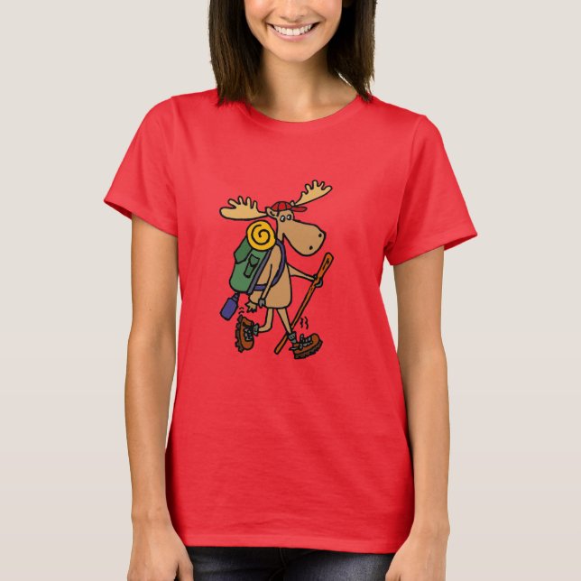 Funny Moose Hiking Shirt (Front)