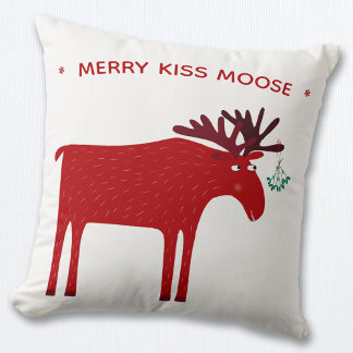 Funny Moose Holiday Cushion