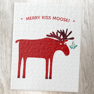 Funny Moose Holiday Jigsaw Puzzle