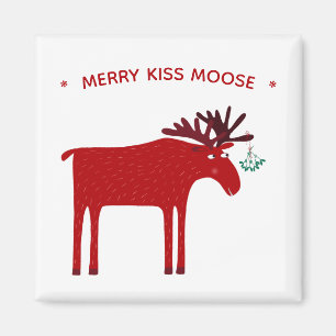 Funny Moose Holiday Magnet