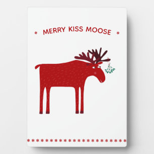 Funny Moose Holiday Plaque