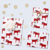 Funny Moose Holiday Red and White