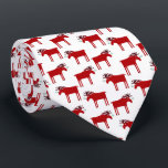 Funny Moose Holiday Tie<br><div class="desc">Merry Kiss Moose funny red and white Christmas holiday pattern design featuring a whimsical moose or elk with a bunch of mistletoe tied to his antler,  hoping for a cheeky kiss.
Perfect for animal lovers.</div>