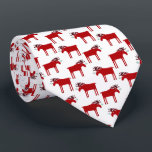 Funny Moose Holiday Tie<br><div class="desc">Merry Kiss Moose funny red and white Christmas holiday pattern design featuring a whimsical moose or elk with a bunch of mistletoe tied to his antler, hoping for a cheeky kiss.
Perfect for animal lovers.</div>