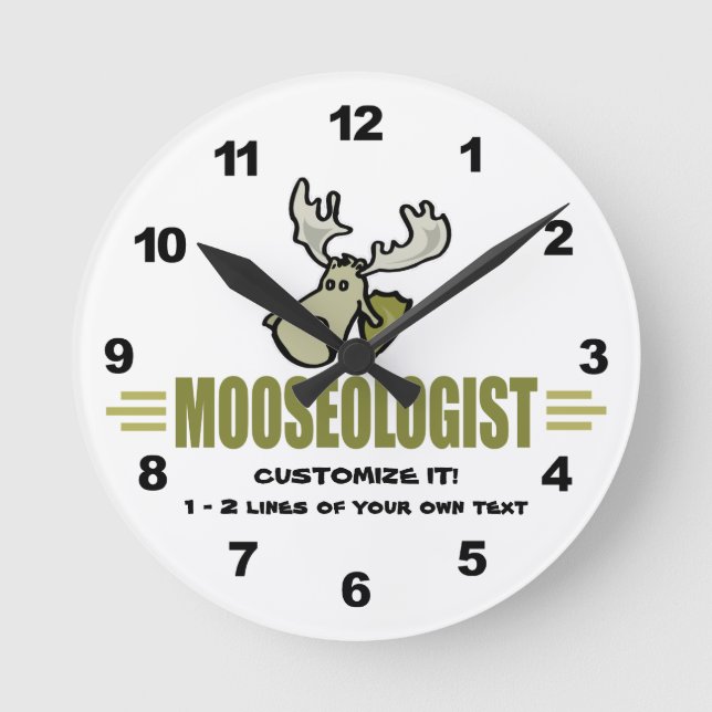 Funny Moose Round Clock (Front)