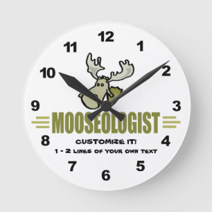 Funny Moose Round Clock