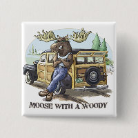 Funny Moose with a Woody by Mudge Studios