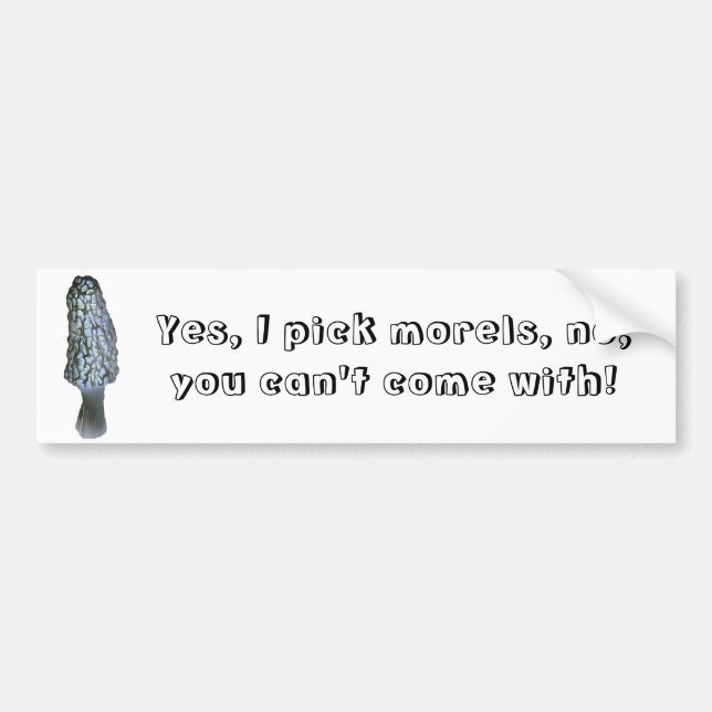Funny morel hunting bumper sticker (Front)