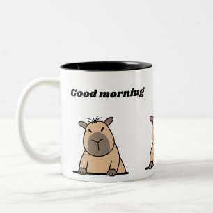 Funny Morning Capybara Mug Cute Sleepy Coffee