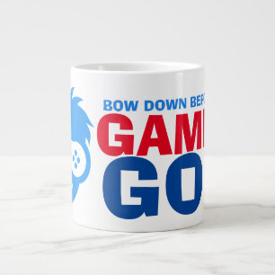 Funny Morning Coffee Gamer God Bow Down Humour Mem Large Coffee Mug