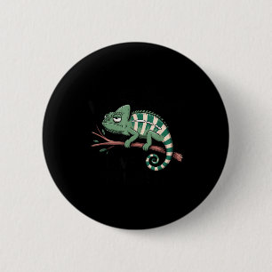 Funny Morning Person Coffee Lover Chameleon 6 Cm Round Badge
