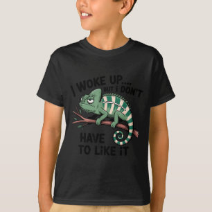 Funny Morning Person Coffee Lover Chameleon T-Shirt