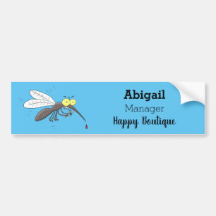 Funny mosquito insect cartoon illustration bumper sticker