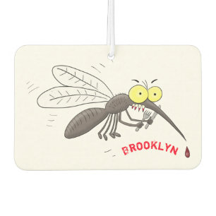 Funny mosquito insect cartoon illustration car air freshener