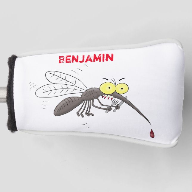 Funny mosquito insect cartoon illustration golf head cover (Front)