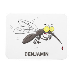 Funny mosquito insect cartoon illustration magnet