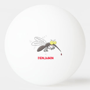 Funny mosquito insect cartoon illustration ping pong ball