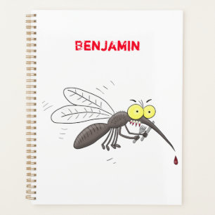Funny mosquito insect cartoon illustration planner