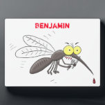 Funny mosquito insect cartoon illustration plaque<br><div class="desc">Creepy,  annoying and funny mosquito cartoon illustration.</div>