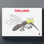Funny mosquito insect cartoon illustration plaque<br><div class="desc">Creepy,  annoying and funny mosquito cartoon illustration.</div>