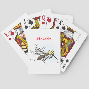 Funny mosquito insect cartoon illustration playing cards