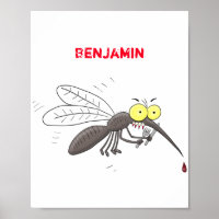 Funny mosquito insect cartoon illustration