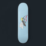 Funny mosquito insect cartoon illustration skateboard<br><div class="desc">Creepy,  annoying and funny mosquito cartoon illustration.</div>