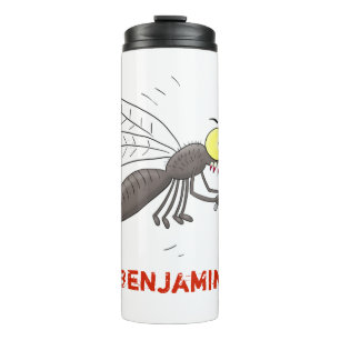 Funny mosquito insect cartoon illustration thermal tumbler