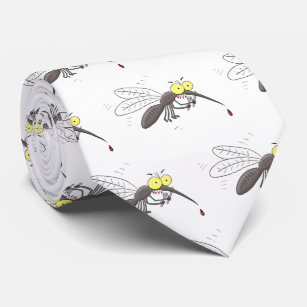 Funny mosquito insect cartoon illustration tie