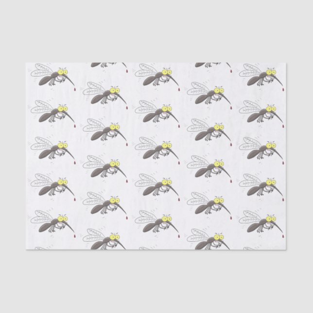 Funny mosquito insect cartoon illustration tissue paper (Front)