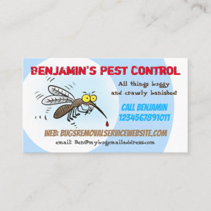 Funny mosquito pest control business business card