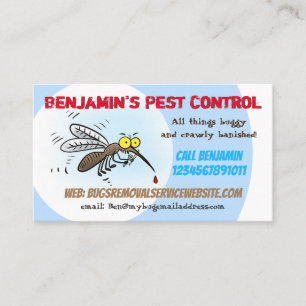 Funny mosquito pest control business card