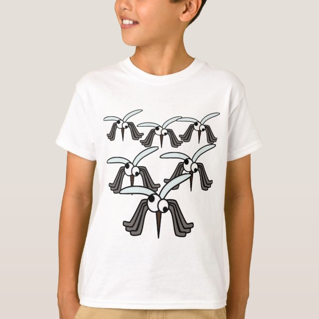 Funny Mosquitoes Flying Ready to Bite Kid's T-Shirt (Front)