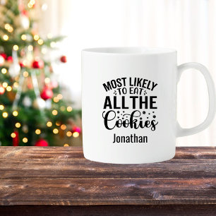 Funny Most Likely Eat Cookies Christmas Gift   Coffee Mug