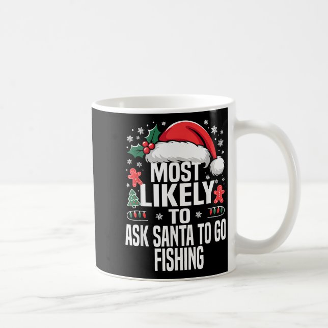 Funny Most Likely To Christmas Family Pajama Match Coffee Mug (Right)