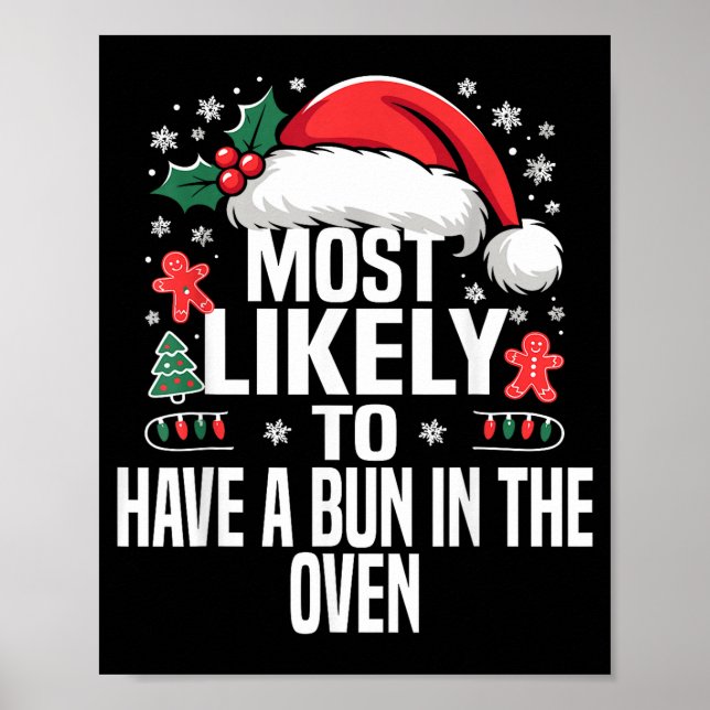 Funny Most Likely To Christmas Family Pajama Match Poster (Front)