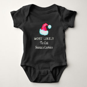 Funny Most Likely To Santa's Cookies Baby Bodysuit