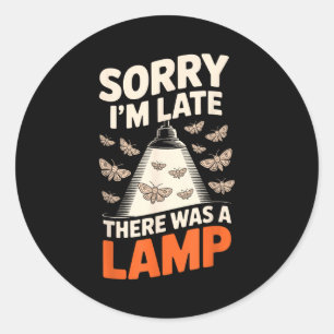 Funny Moth Collector Collecting Ledopterology Men  Classic Round Sticker