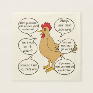Funny Mother Hen Advice MoM Napkin