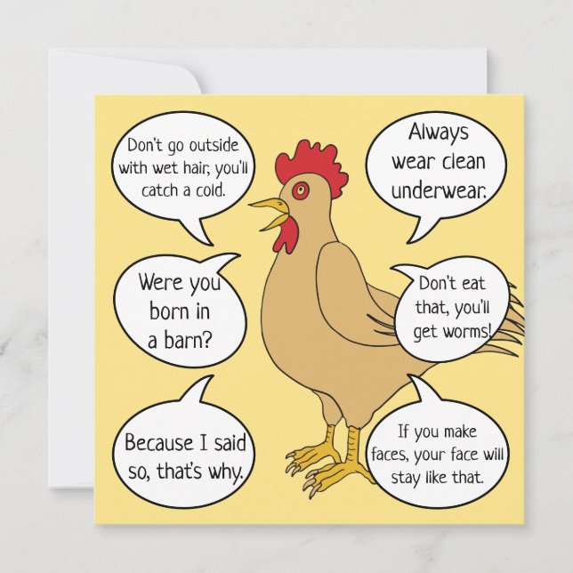 Funny Mother Hen Advice Mother's Day | Yellow (Front)