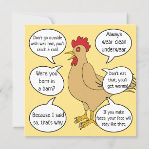 Funny Mother Hen Advice Mother's Day   Yellow