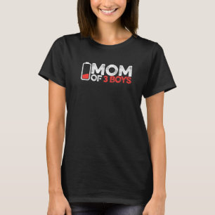 Funny Mother Mommy Mother's Day - Mom Of 3 Boys Pr T-Shirt