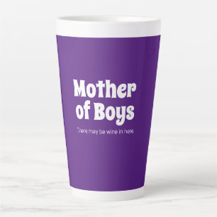 Funny Mother of Boys Bright Purple  Latte Mug