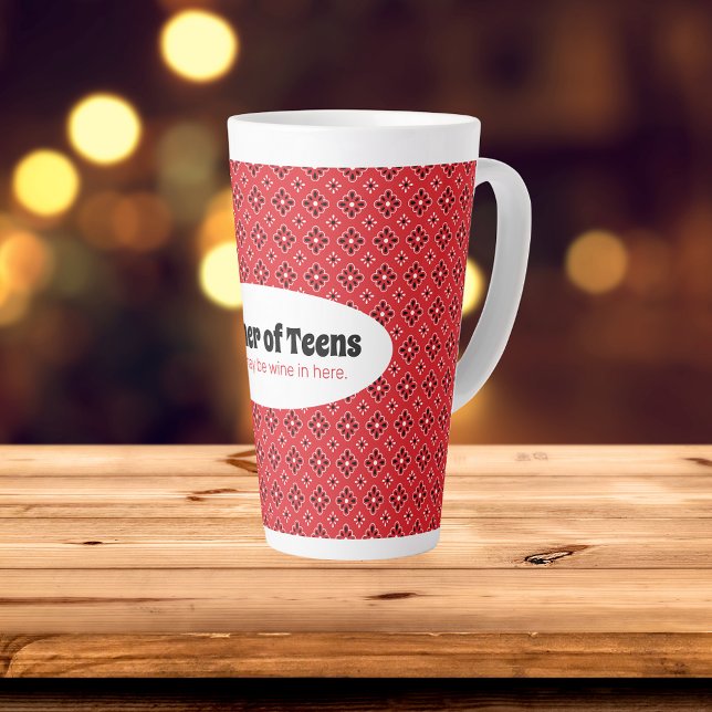 Funny Mother of Teens Red Bandanna  Latte Mug (Creator Uploaded)