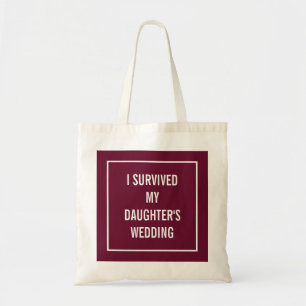 Funny Mother of the Bride Quote Red Merlot Tote Bag