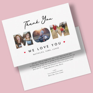 Funny Mother's Day 3 Photo Collage Letter Thank You Card