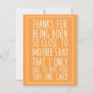 Funny Mother's Day and Birthday Combined Postcard