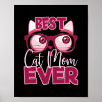 Funny Mother's Day Best Cat Mum Ever Glasses Meme