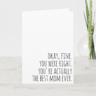 funny mothers day card best mum ever